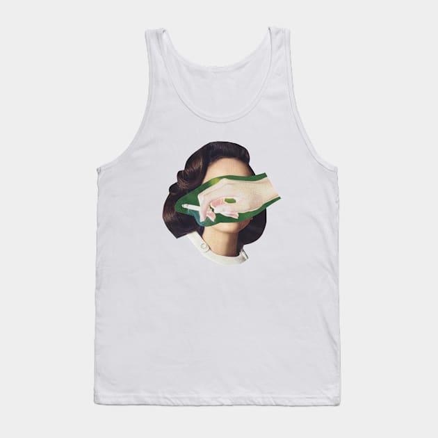 Smoking Lady Tank Top by Luca Mainini